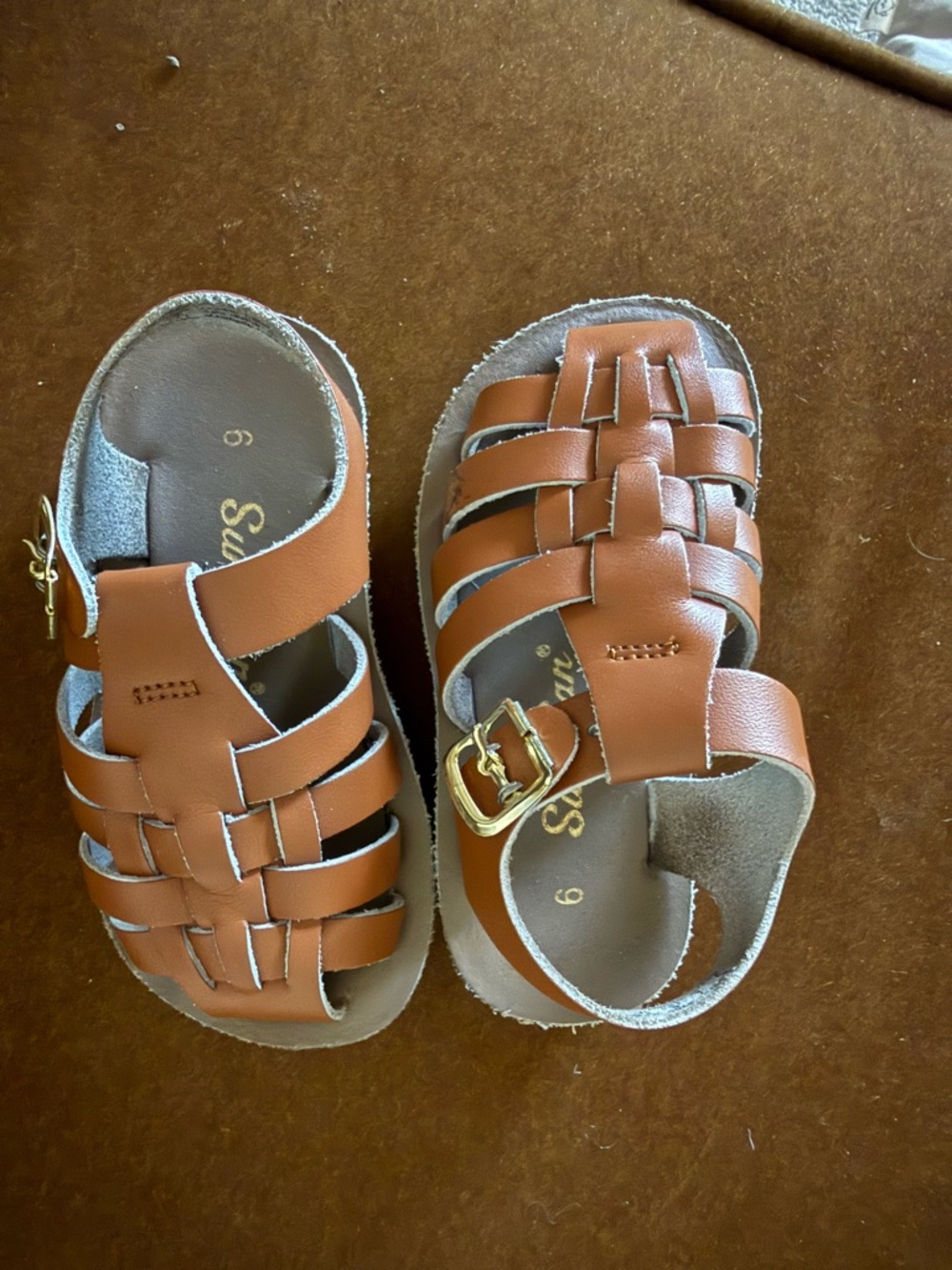 Salt Water Sandals by Hoy Kids Tan Woven Fisherman Sandals